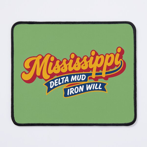 Item preview, Vintage Mississippi Retro Fat Script Delta Mud Iron Will Vector Art designed and sold by Cozy-Old-Pub.