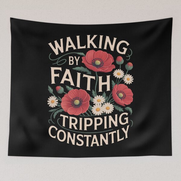 Item preview, Funny Christian Walking By Faith Tripping Constantly designed and sold by waislumekinwye.