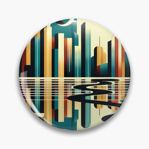 Item preview, Retro Geometric Cityscape Reflection designed and sold by InkSmithery.