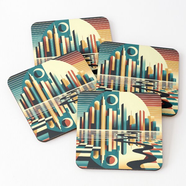 Item preview, Retro Geometric Cityscape Reflection designed and sold by InkSmithery.