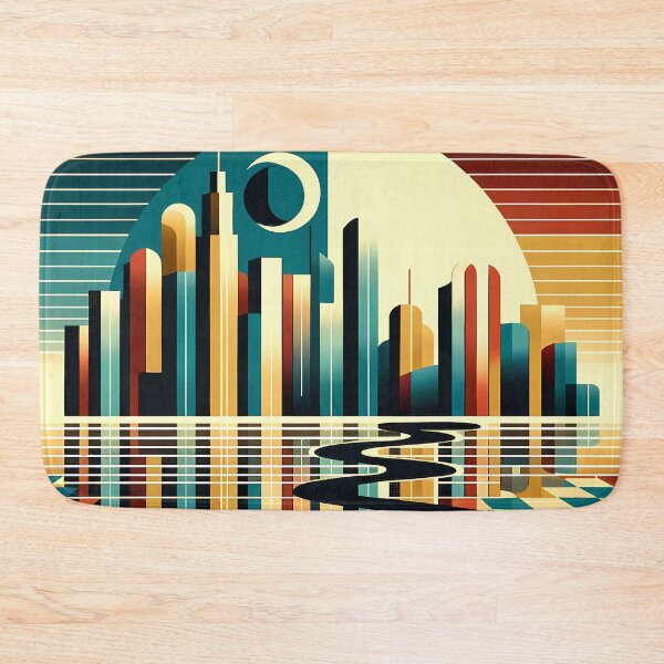 Item preview, Retro Geometric Cityscape Reflection designed and sold by InkSmithery.