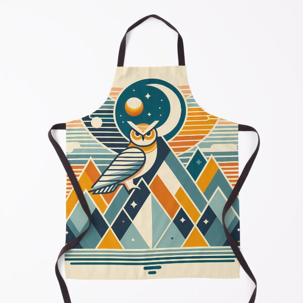 Item preview, Geometric Owl Moon Over Mountains designed and sold by InkSmithery.
