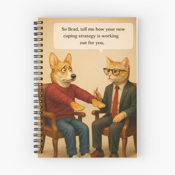 Item preview, Funny Cat Psych – Dog Coping Strategy Humor Design designed and sold by FunscapeHQ.