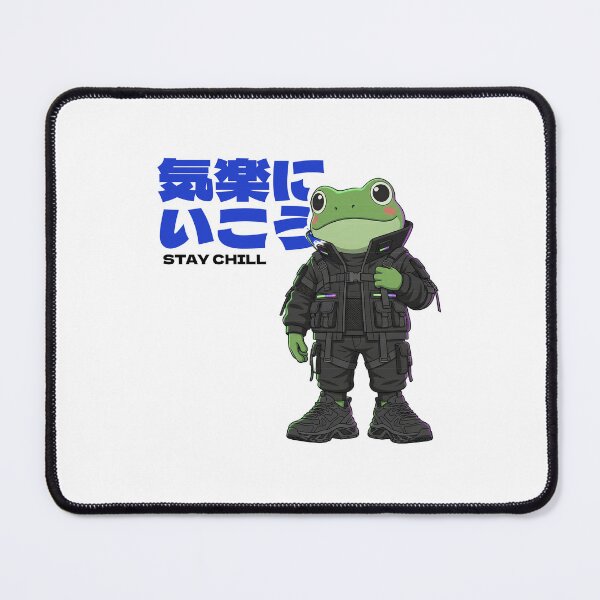 Item preview, Stay Chill Techwear Frog - Japanese Urban Ninja Streetwear designed and sold by The Chill Pond.