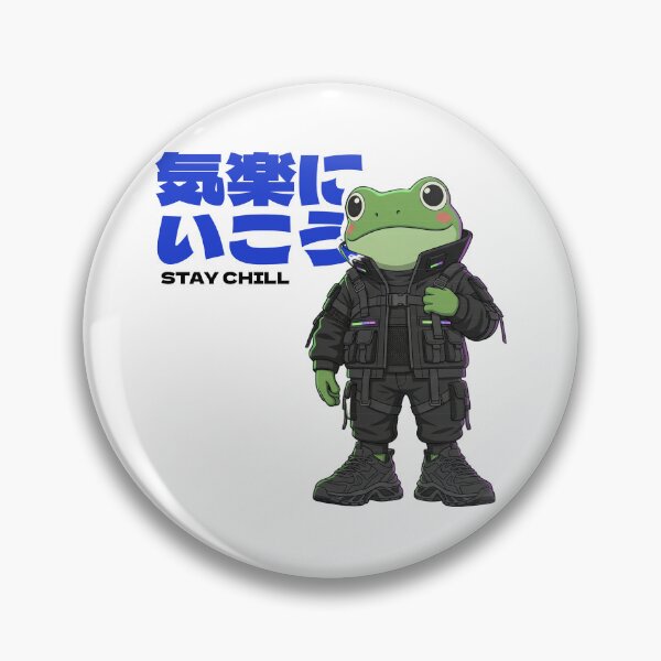 Item preview, Stay Chill Techwear Frog - Japanese Urban Ninja Streetwear designed and sold by The Chill Pond.