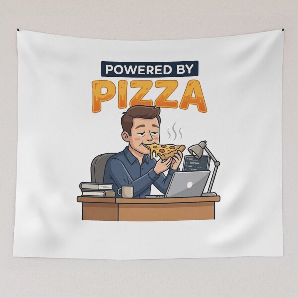 Item preview, Powered by Pizza - Funny Programmer & Gamer at Work designed and sold by JVDesignsShop.