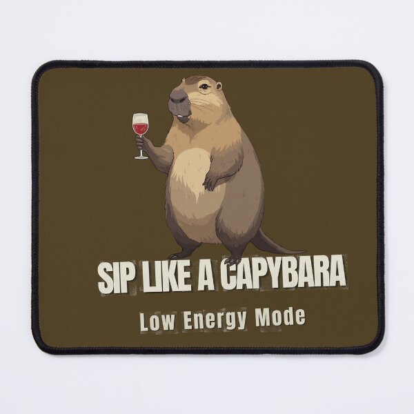 Item preview, Capybara Wine Lover Shirt – Sip Like a Capybara Low Energy Mode Funny Relaxed Animal Drinking Meme Tee designed and sold by HOUSE OF TIST.