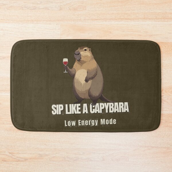 Item preview, Capybara Wine Lover Shirt – Sip Like a Capybara Low Energy Mode Funny Relaxed Animal Drinking Meme Tee designed and sold by HOUSE OF TIST.