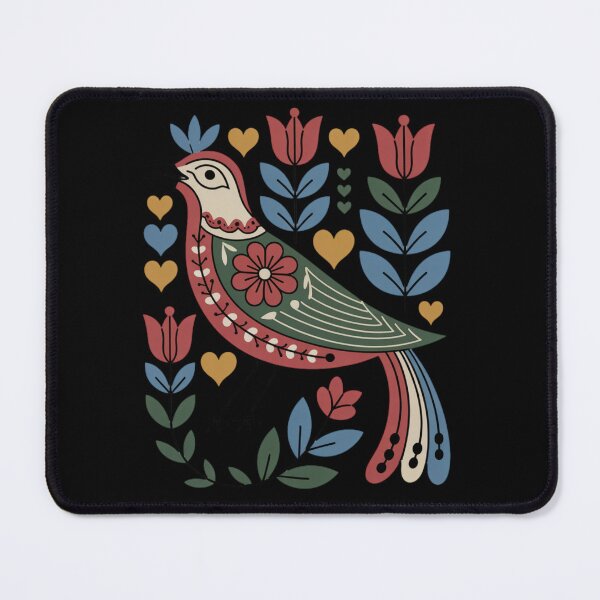Item preview, scandinavian folk art - nordic folk art - Swedish dala - botanical - geometric animal - whimsical nature - boho folk art - nordic botanical - Dala-Inspired designed and sold by JansenGS.