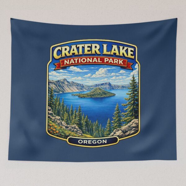 Item preview, Crater Lake National Park, Oregon - Wizard Island Scenic designed and sold by Myra365Art.
