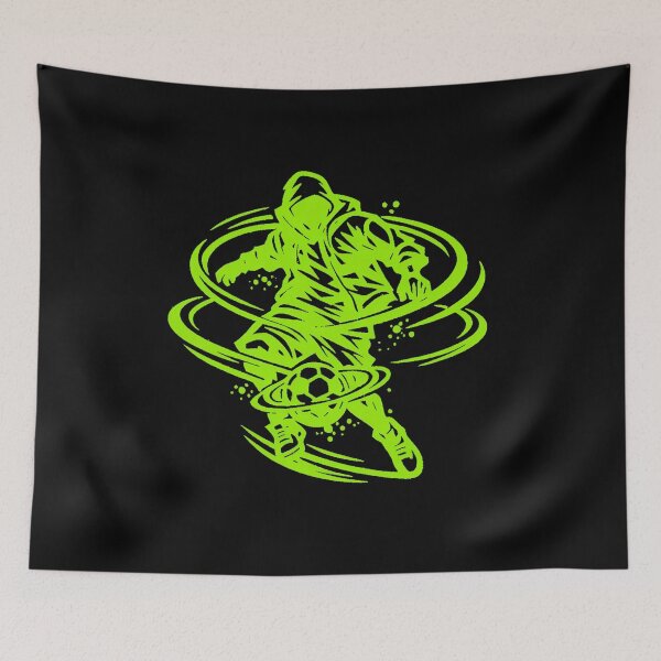 Item preview, Slime Green Street Soccer Player – Urban Football Art, Neon Futbol Design designed and sold by JonelCrafts.