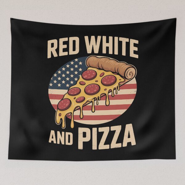 Item preview, Red White & Pizza Slice American Flag Patriotic 4th Of July designed and sold by bloodhumph.
