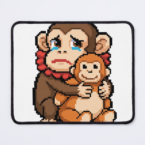 Item preview, Punch Sad Pixel Monkey Hugging Toy designed and sold by LessSugar.