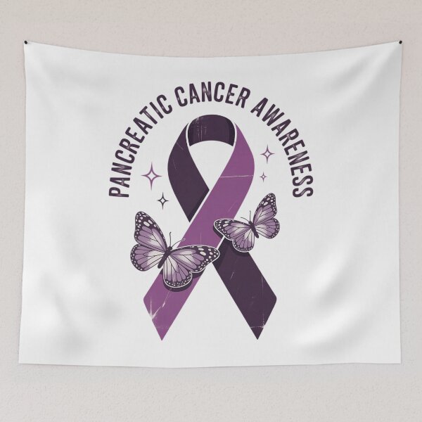 Item preview, Pancreatic Cancer Purple ribbon Cancer Awareness designed and sold by Moon-Ape.