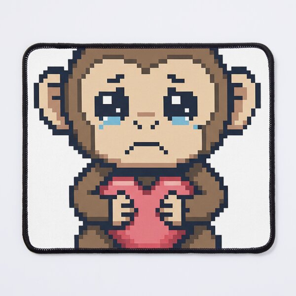 Item preview, Punch Sad Pixel Monkey Holding A Heart designed and sold by LessSugar.
