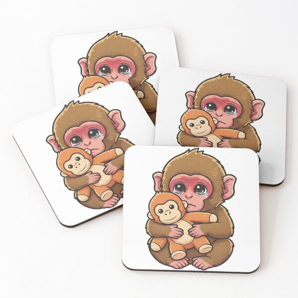 Item preview, Punch Sad Baby Monkey Hugging A Toy designed and sold by LessSugar.