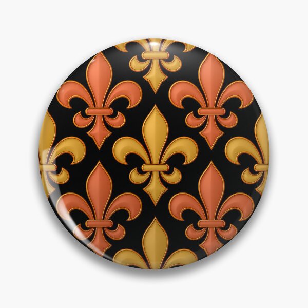 Item preview, Black Orange Yellow Fleur-de-lis Design designed and sold by PatternTitan.