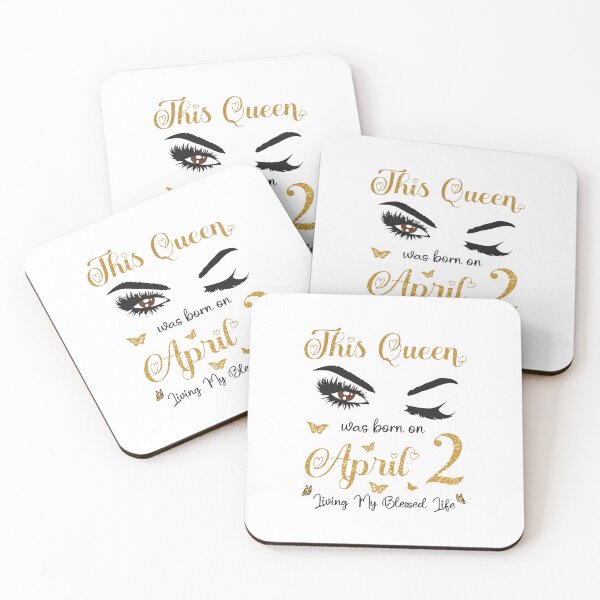Item preview, This Queen Was Born April 2 Blessed Birthday Girl Design designed and sold by kiralynstration.