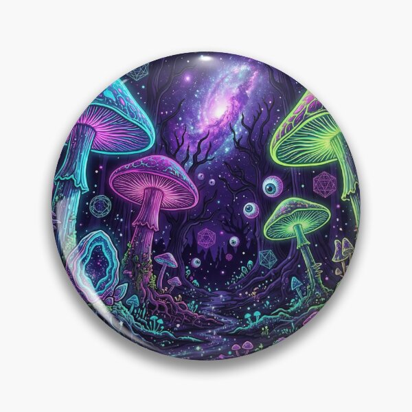 Item preview, Psychedelic Neon Mushroom Forest - Trippy Cosmic Galaxy Art designed and sold by ArtisticlyVibes.