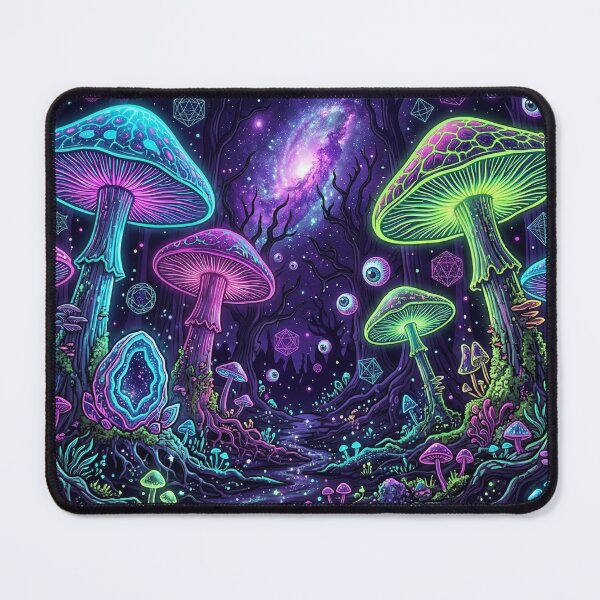 Item preview, Psychedelic Neon Mushroom Forest - Trippy Cosmic Galaxy Art designed and sold by ArtisticlyVibes.