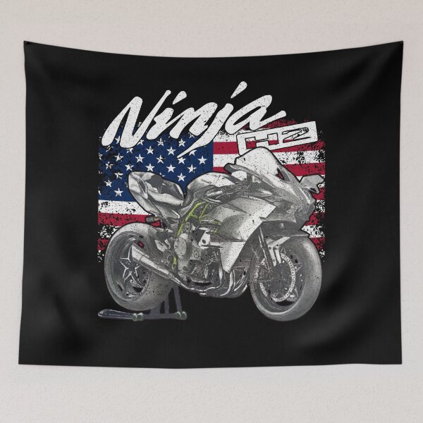 Item preview, Ninja ZX Sport Bike American Flag Design designed and sold by FroggyBaBoy.