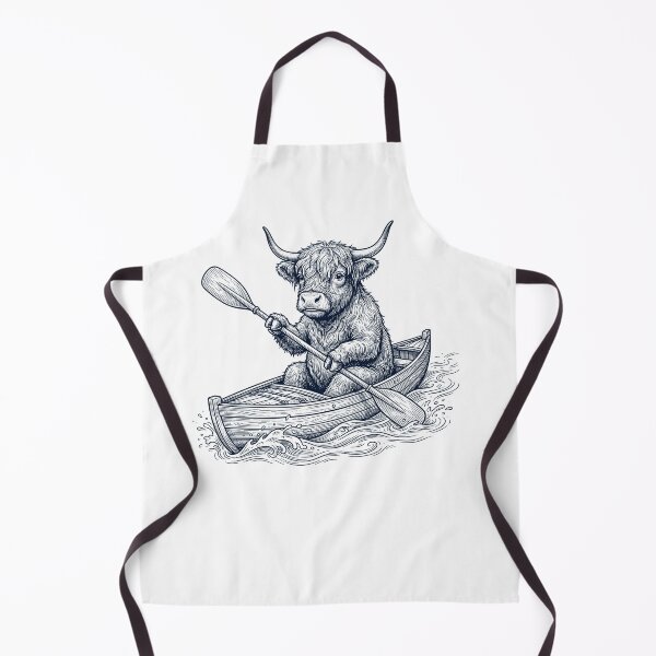 Item preview, Vintage Highland Cow Kayaking Water Sports Animal Lover designed and sold by DoodleTortle.