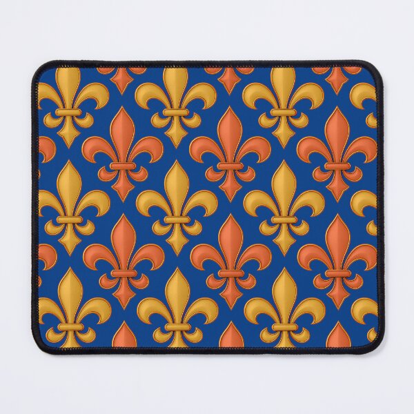 Item preview, Blue Orange Yellow Fleur-de-lis Design designed and sold by PatternTitan.