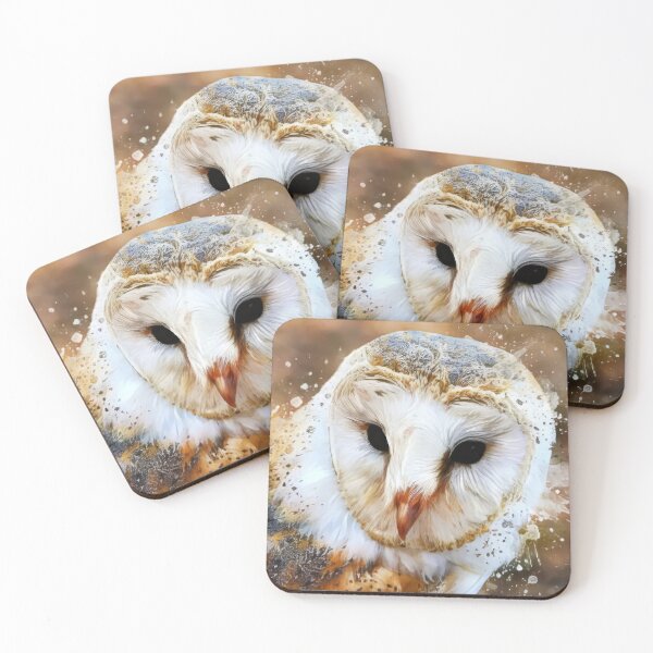Item preview, Barn Owl Dispersion Portrait — Digital Watercolour Fine Art designed and sold by M.ALK.Watercolor.