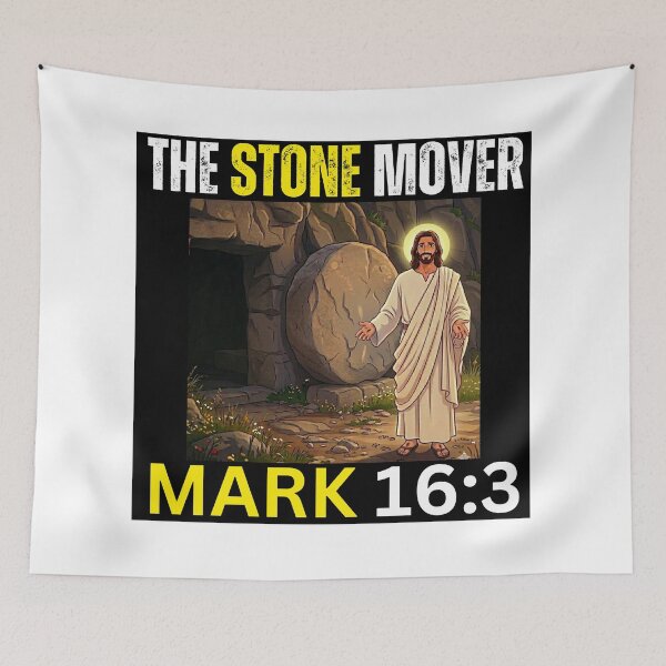 Item preview, THE STONE MOVER! JESUS | MARK 16:3 designed and sold by UnboundFull.