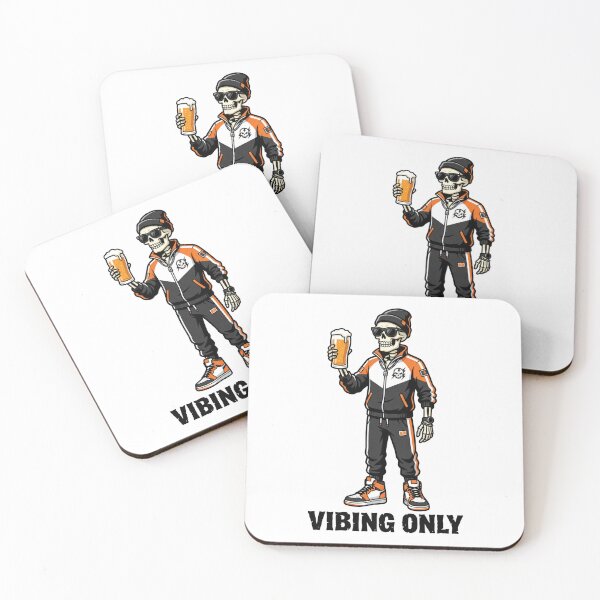 Item preview, Cool Skeleton Wearing Tracksuit Drinking Beer Illustration designed and sold by seven things shop.