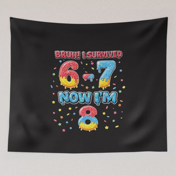 Item preview, Bruh I Survived 6 7 Now I’m 8 Funny 8th Birthday Boy Meme Design designed and sold by kiralynstration.