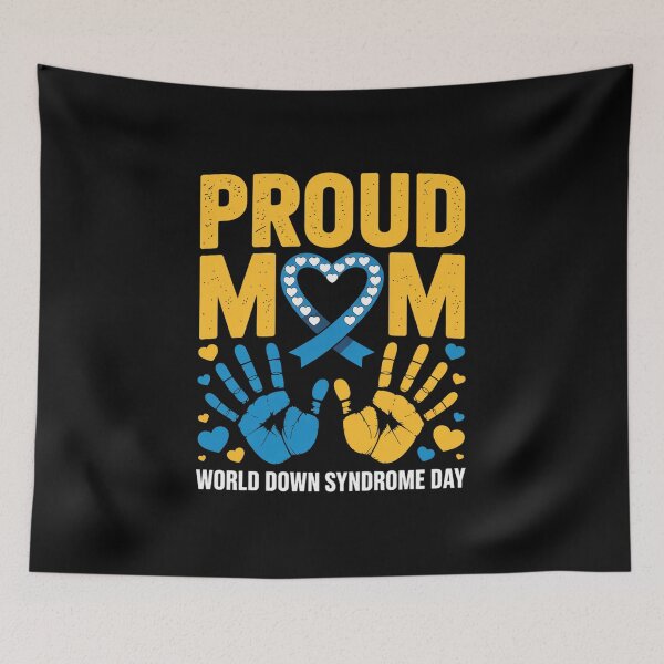 Item preview, Proud mom world down syndrome awareness day ribbon designed and sold by RonnasJackson.