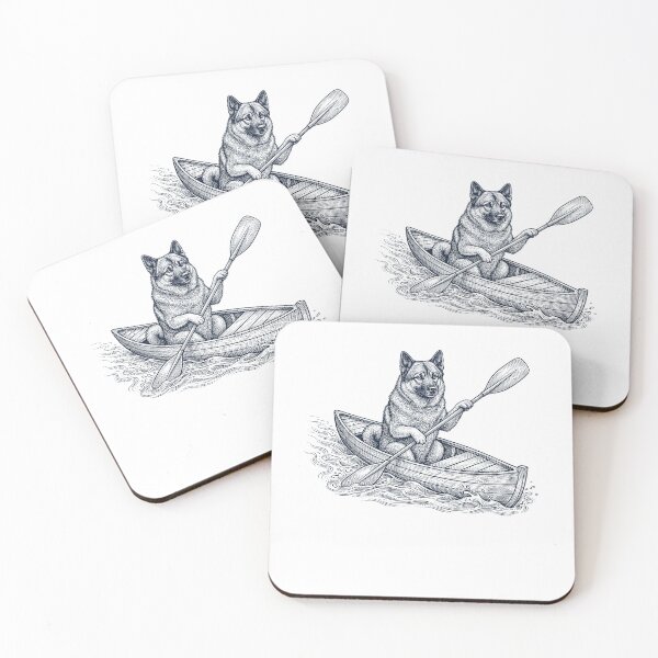Item preview, Vintage Norwegian Elkhound Kayaking Water Sports Dog Lover designed and sold by DoodleTortle.