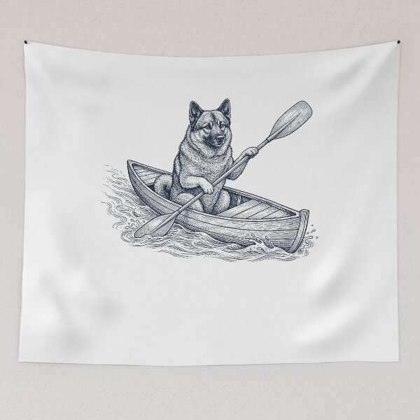 Item preview, Vintage Norwegian Elkhound Kayaking Water Sports Dog Lover designed and sold by DoodleTortle.