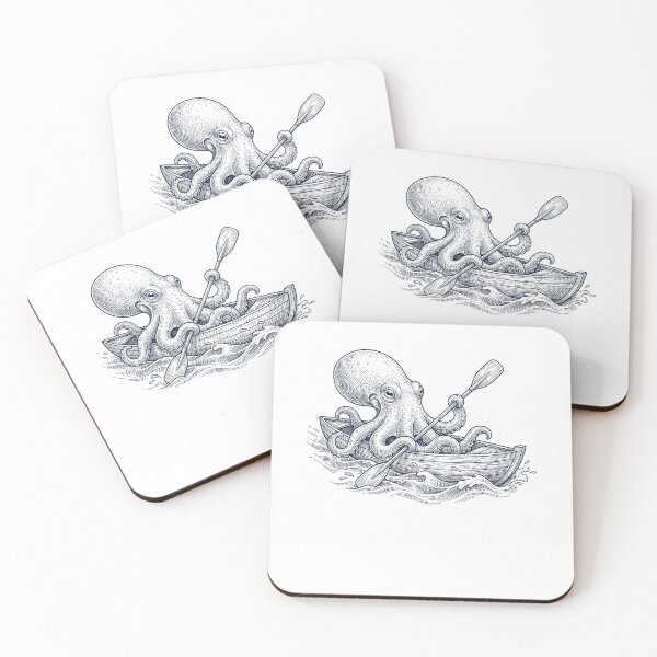 Item preview, Vintage Octopus Kayaking Water Sports Animal Lover designed and sold by DoodleTortle.