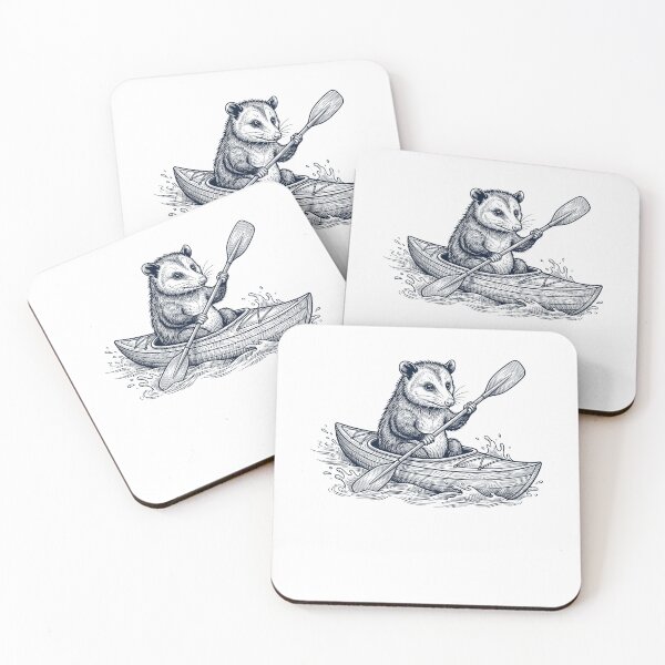 Item preview, Vintage Opossum Kayaking Water Sports Animal Lover designed and sold by DoodleTortle.