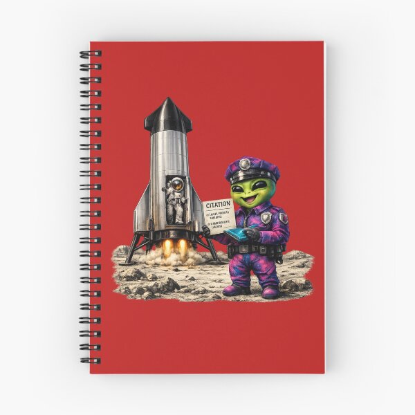 Item preview, Space Citation - Funny Alien Police Moon Landing designed and sold by Urban-InkStudio.