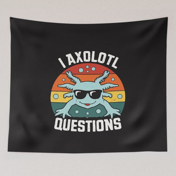 Item preview, I Axolotl Questions Funny Axolotl Pun Cute Vintage Animal Design designed and sold by kiralynstration.