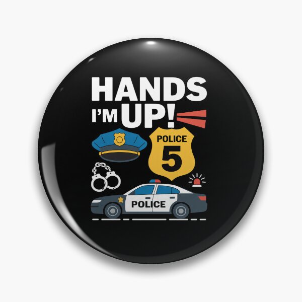 Item preview, Party Birthday Police Birthday Hands Up I’m Five Years Old designed and sold by RonnasJackson.
