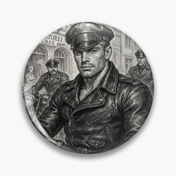 Item preview, Vintage Berlin Leather Bikers German Gay Pride Defiant Currency Tom of Finland Tribute Gay Pride Graphic Design designed and sold by ItsAKinkThing.