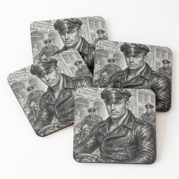 Item preview, Vintage Berlin Leather Bikers German Gay Pride Defiant Currency Tom of Finland Tribute Gay Pride Graphic Design designed and sold by ItsAKinkThing.