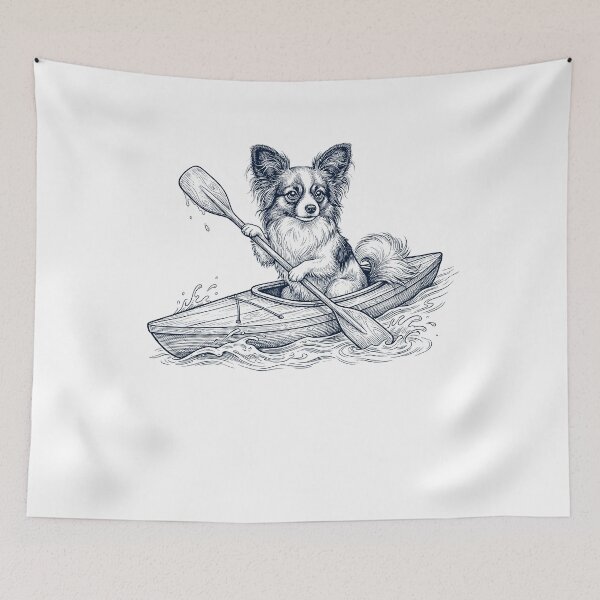 Item preview, Vintage Papillon Kayaking Water Sports Dog Lover designed and sold by DoodleTortle.