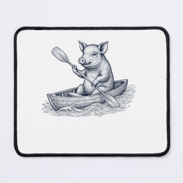 Item preview, Vintage Pig Kayaking Water Sports Animal Lover designed and sold by DoodleTortle.