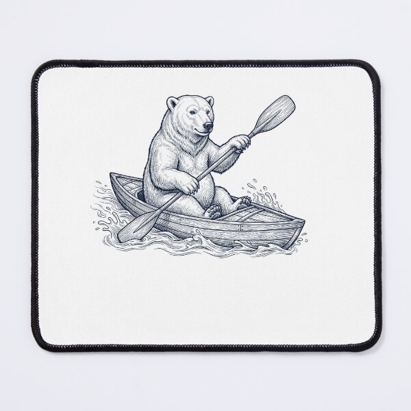 Item preview, Vintage Polar Bear Kayaking Water Sports Animal Lover designed and sold by DoodleTortle.