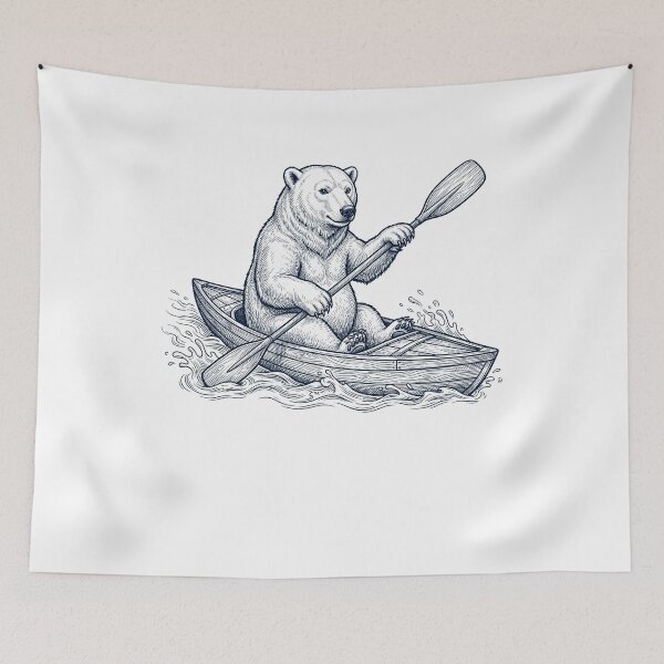 Item preview, Vintage Polar Bear Kayaking Water Sports Animal Lover designed and sold by DoodleTortle.