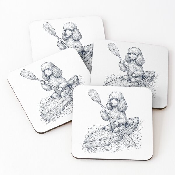 Item preview, Vintage Poodle Kayaking Water Sports Dog Lover designed and sold by DoodleTortle.