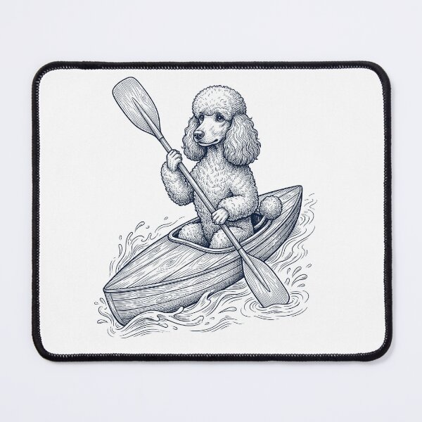 Item preview, Vintage Poodle Kayaking Water Sports Dog Lover designed and sold by DoodleTortle.