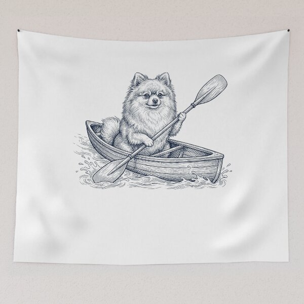 Item preview, Vintage Pomeranian Kayaking Water Sports Dog Lover designed and sold by DoodleTortle.