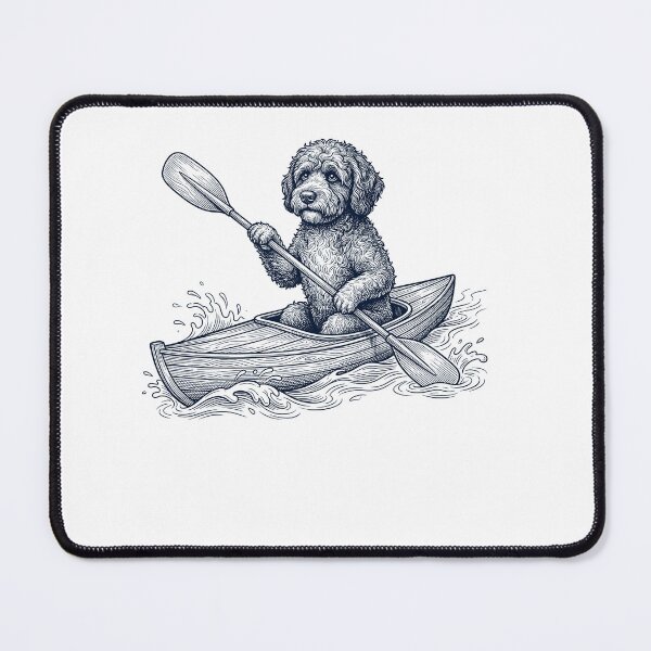 Item preview, Vintage Portuguese Water Dog Kayaking Water Sports Dog Lover designed and sold by DoodleTortle.