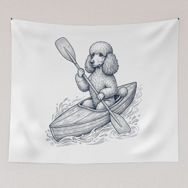 Item preview, Vintage Poodle Kayaking Water Sports Dog Lover designed and sold by DoodleTortle.